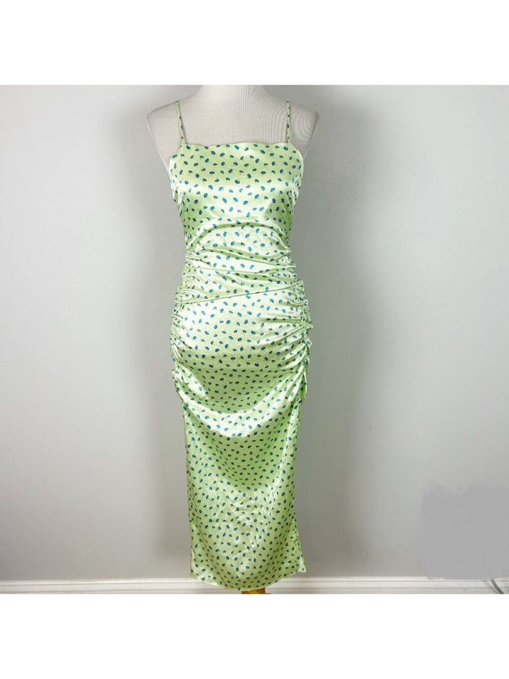 Zara‎ Ditsy Floral Satiny Slip Dress Midi Length Party Size Small Women's